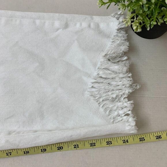 Inc Women's Plus Size Fringed Cropped Jeans Mid Rise 28W White Straight Leg - Picture 7 of 9